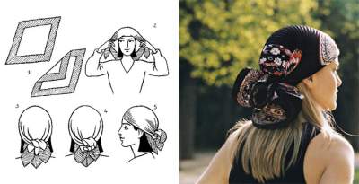Новый тренд: стильные прически с платком на голове. Фото