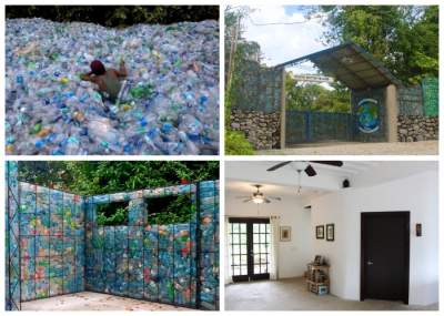 Канадец построил целую деревню из пластиковых бутылок. Фото