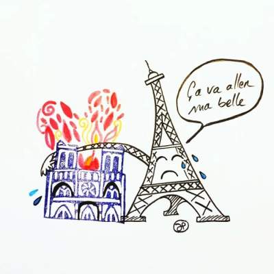 Собор Парижской Богоматери глазами художников со всего мира. Фото