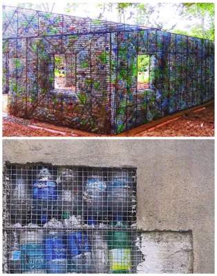 Канадец построил уникальную деревню из пластиковых бутылок. Фото 