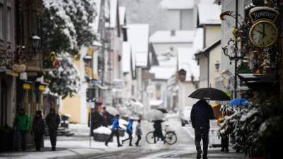 В Европе выпал снег. Фото