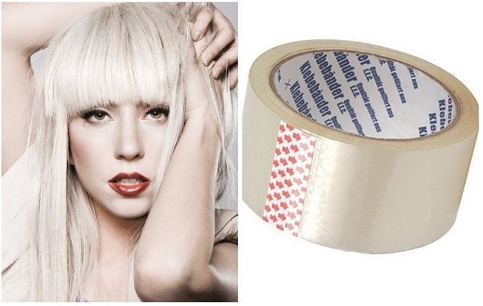 Леди Гага применяет скотч для лифтинга