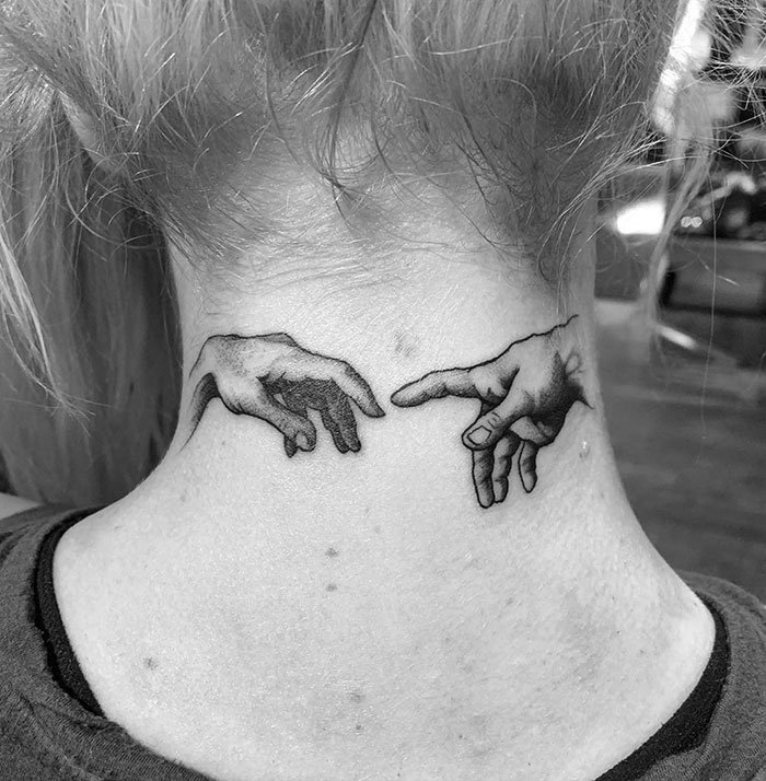 Татуировки на шее от мастеров