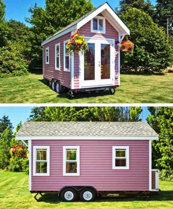На 15 кв. метрах удалось создать уютный домик для отдыха во время путешествий («Poco Pink», Канада). | Фото: webniusy.com.
