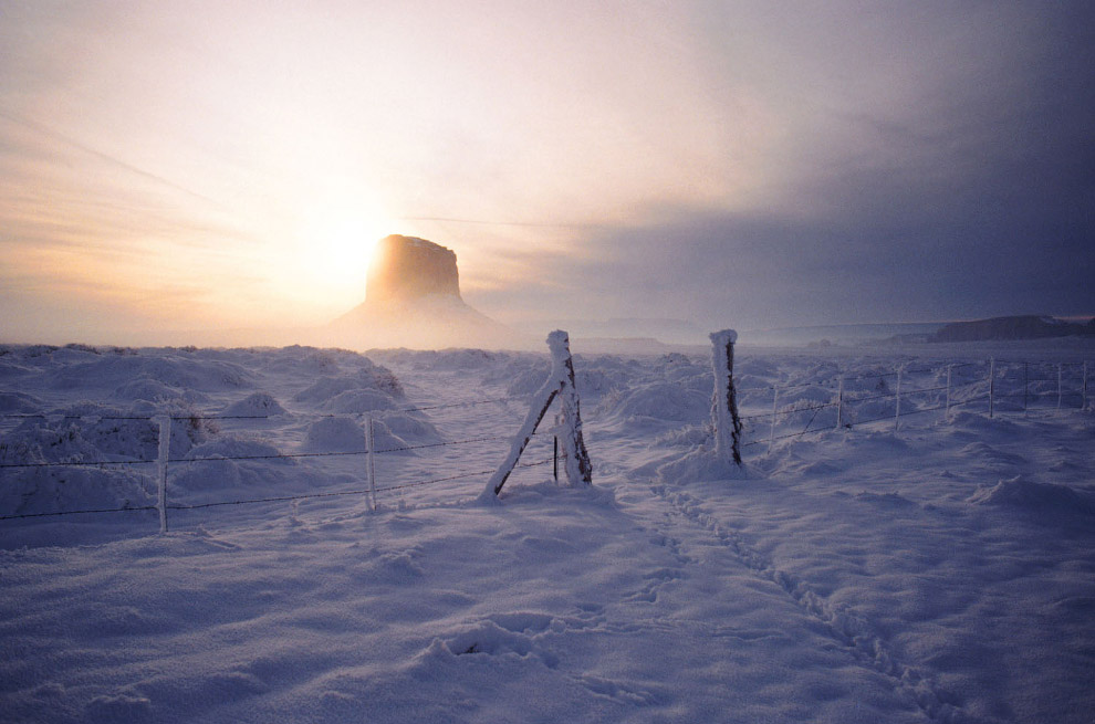 Долина Монументов в снегу