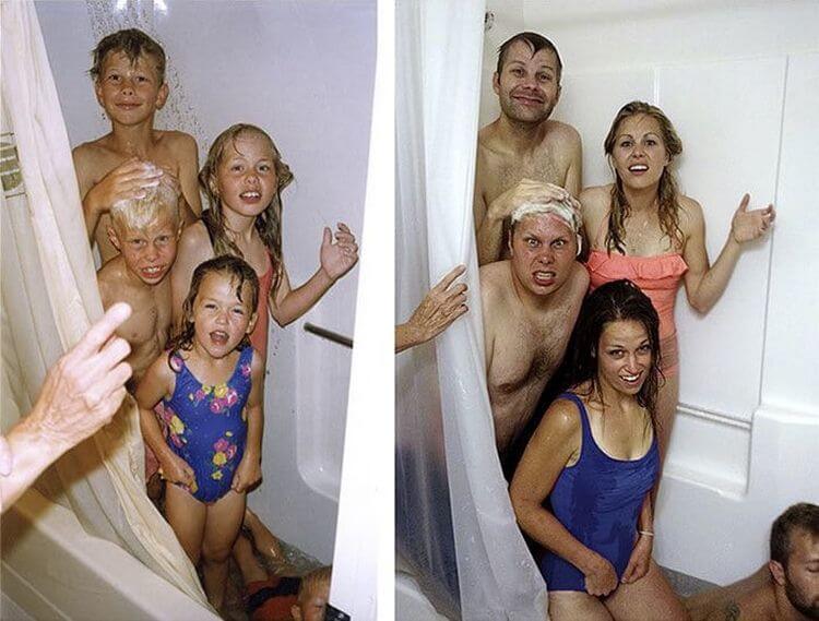 Люди, которые повторили свои фотографии из детства (Фото)