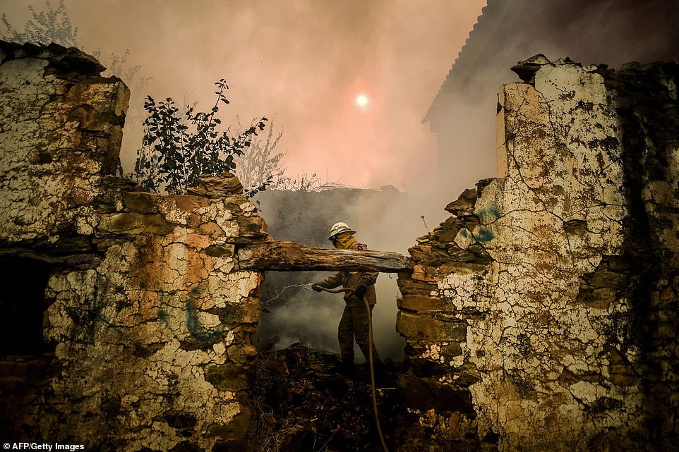 Сильные лесные пожары в Португалии