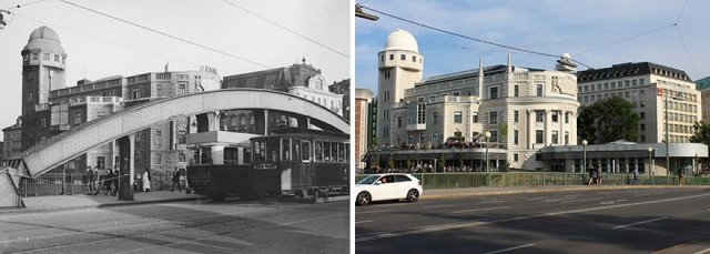 Архивные снимки Вены прошлого века и фото современной столицы