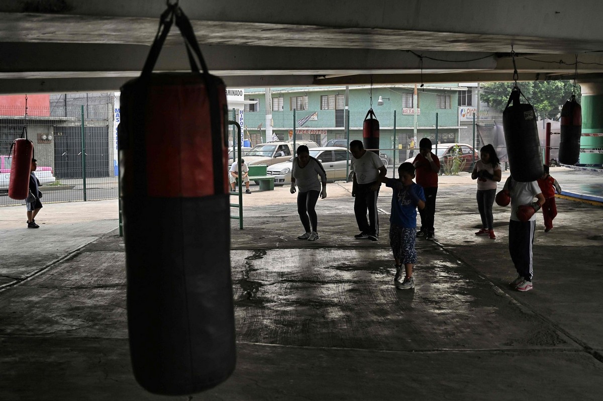 Зал для бокса под мостом в Мексике