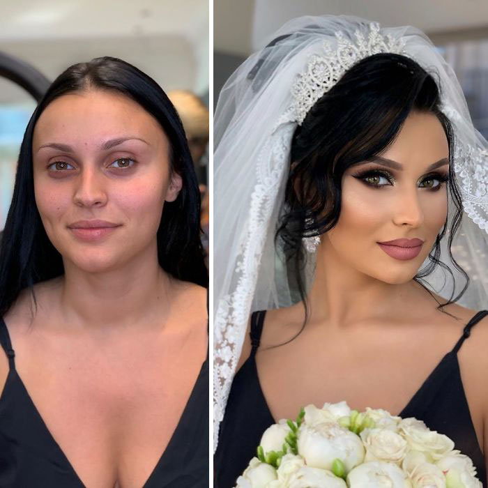 23 фото удивительных преображений невест после свадебного макияжа