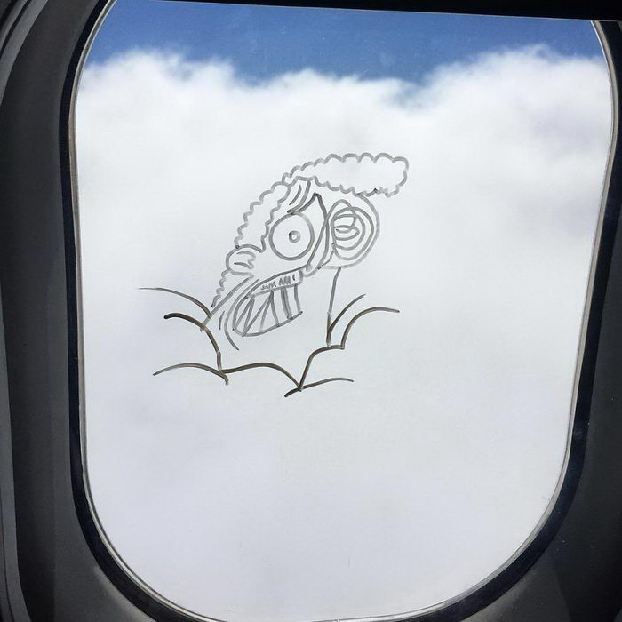 Рисунки на иллюминаторах самолетов Stephen Palladino