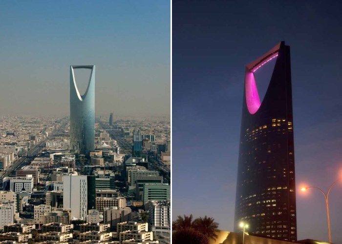 Как ни смотри, но 311 метровой высоты небоскреб Бурдж Аль-Мамляка больше похож на «открывашку» (Эр-Рияд, Саудовская Аравия). | Фото: etotam.com.