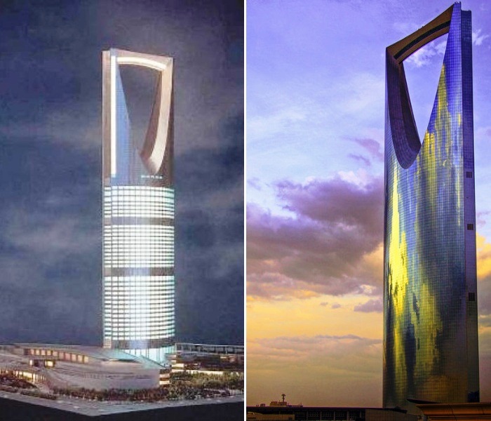 На строительство фасада небоскреба Kingdom Center было потрачено 186 тыс. кв.м. зеркального стекла (Эр-Рияд, Саудовская Аравия). | Фото: istas.20minutos.es.