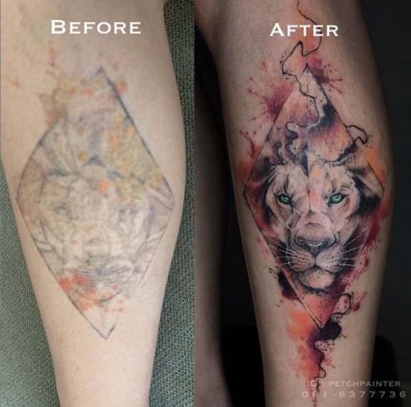 Впечатляющие кавер-ап татуировки