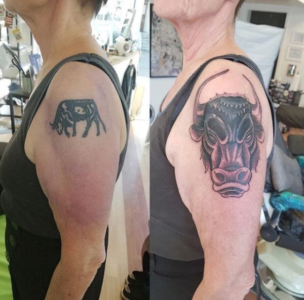 Впечатляющие кавер-ап татуировки