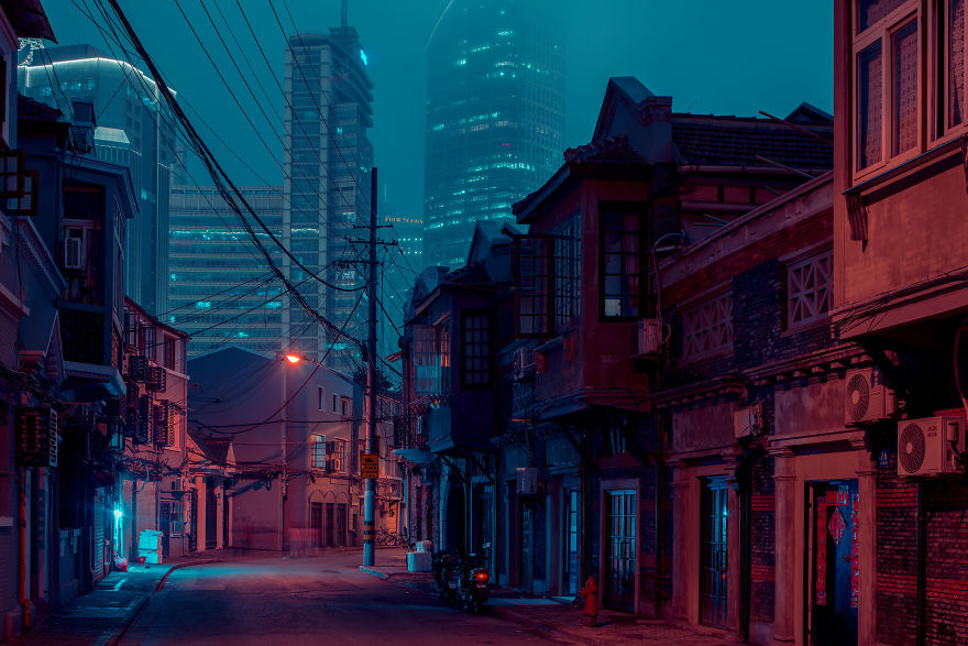 Киберпанковые улицы Шанхая на снимках Коди Эллингема