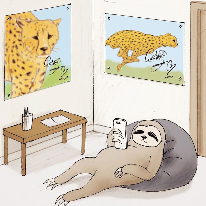 Абсурдные и смешные комиксы о сложной жизни ленивцев в нашем обществе