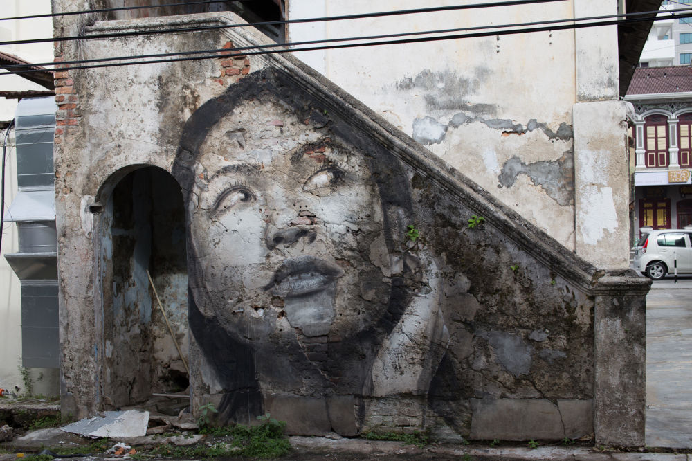Портреты женщин на стенах заброшенных домов. ФОТО