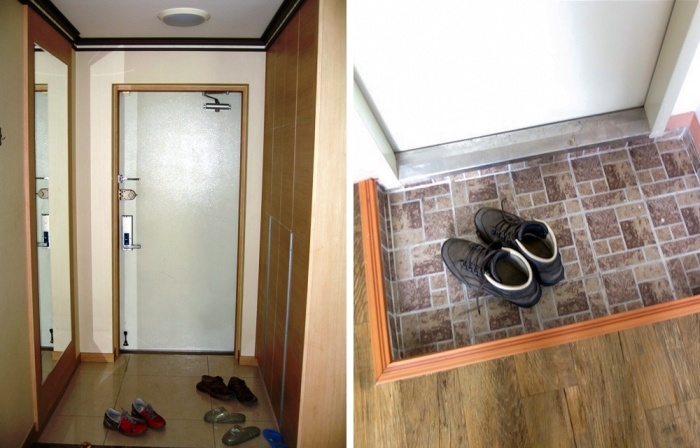 В северокорейских квартирах есть лишь крошечная прихожая, в которой помещается несколько пар обуви. | Фото: realty.tut.by.