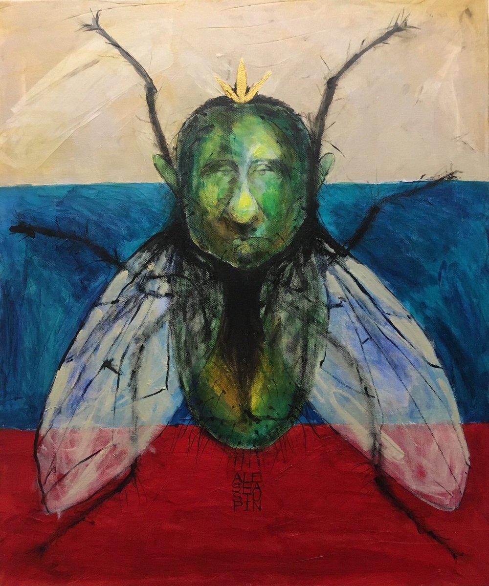 Путин стал персонажем картины в образе насекомого. ФОТО