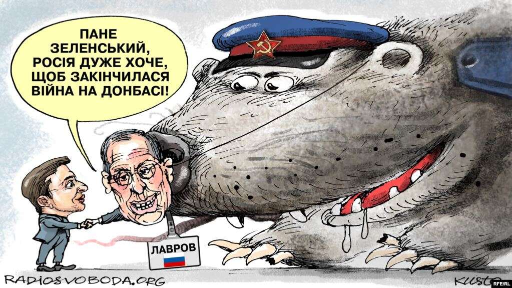 Встречу Зеленского с Лавровым показали меткой карикатурой. ФОТО