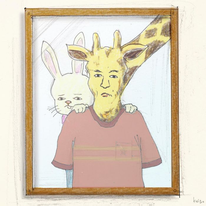 Забавные иллюстрации о повседневной жизни жирафа от японского художника Кейго. ФОТО
