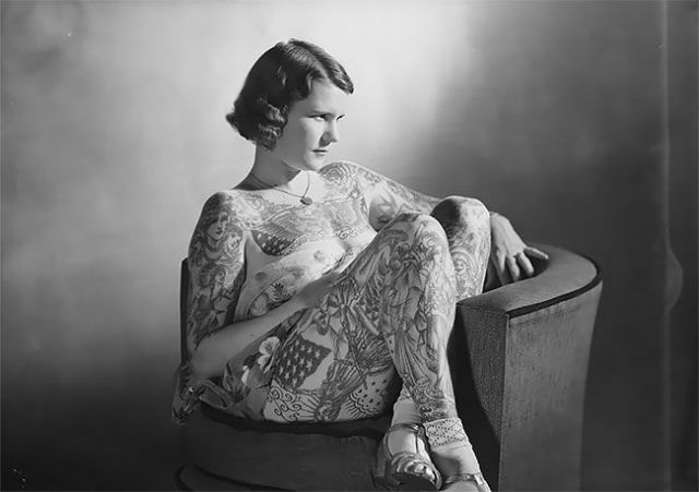 Бетти Бродбент - самая татуированная женщина ХХ века