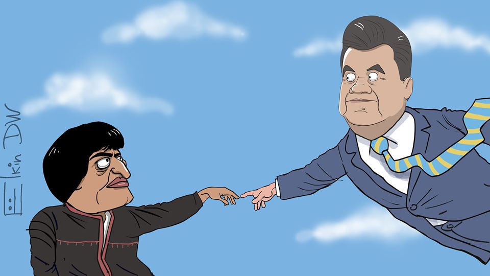 Януковича высмеяли в остроумной карикатуре и сравнили с президентом Боливии