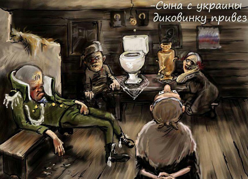 Мародерство россиян на украинских кораблях высмеяли жесткой карикатурой. ФОТО