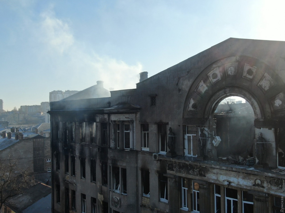 Как выглядит колледж в Одессе после пожара. ФОТО