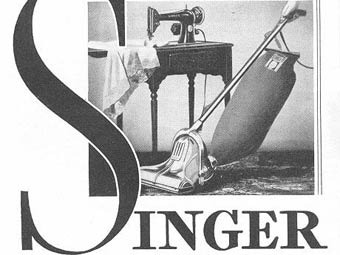 Газетная реклама пылесоса Singer 1930-х годов