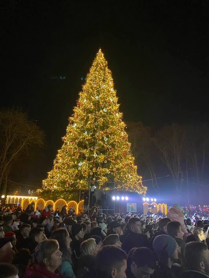 В Виннице открыли Новогоднюю елку, которая попала в Книгу рекордов Украины. ВИДЕО