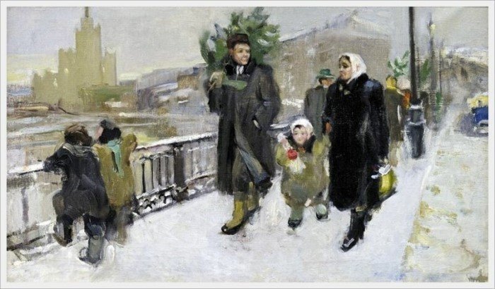 Новый год на картинах и открытках СССР