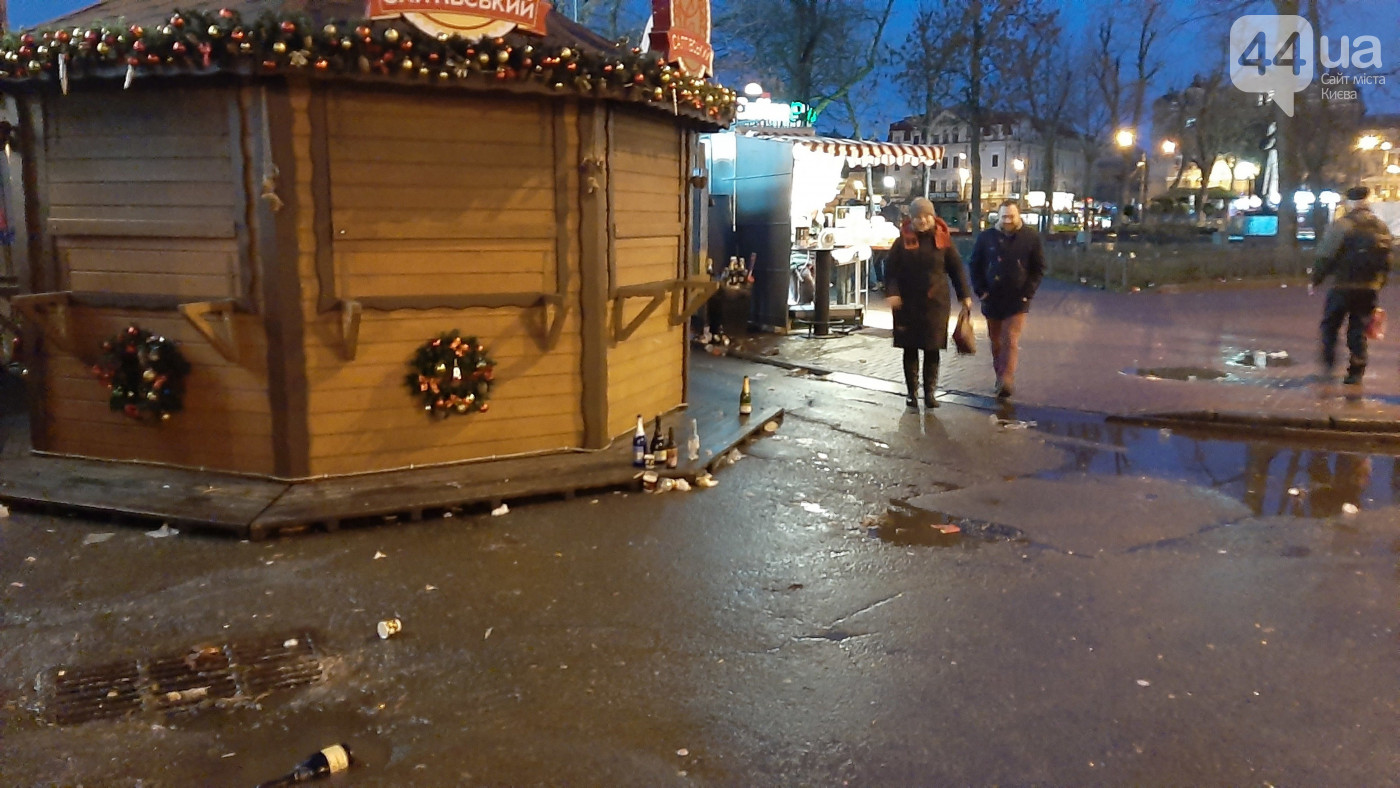 Как выглядит центр Киева после массовых гуляний на Новый год. ФОТО