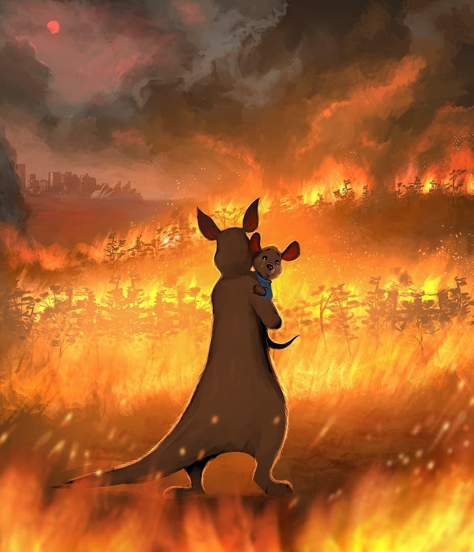 30 душераздирающих иллюстраций, которые художники посвятили пожарам в Австралии. ФОТО