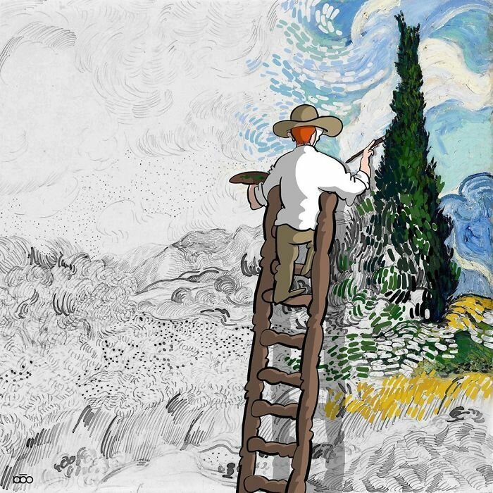 Художник нарисовал свой взгляд на жизнь Ван Гога. ФОТО