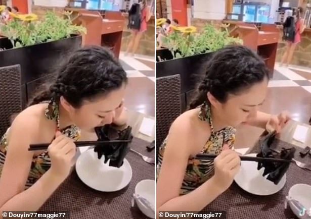 Китаянка ест летучую мышь целиком. ВИДЕО