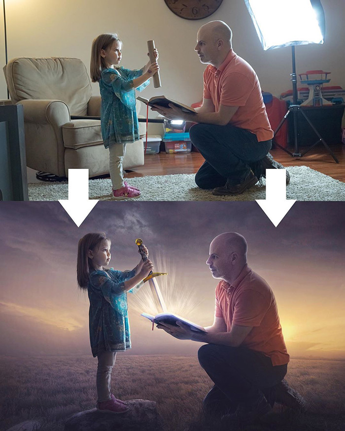 Художник создает сюрреалистические фото со своей дочерью. ФОТО