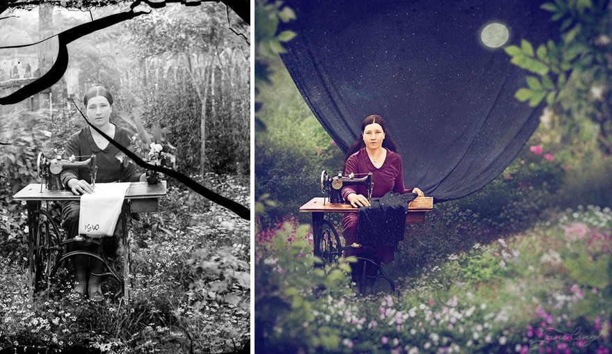 Художница превращает старинные фотографии в крышесносящие иллюстрации. ФОТО