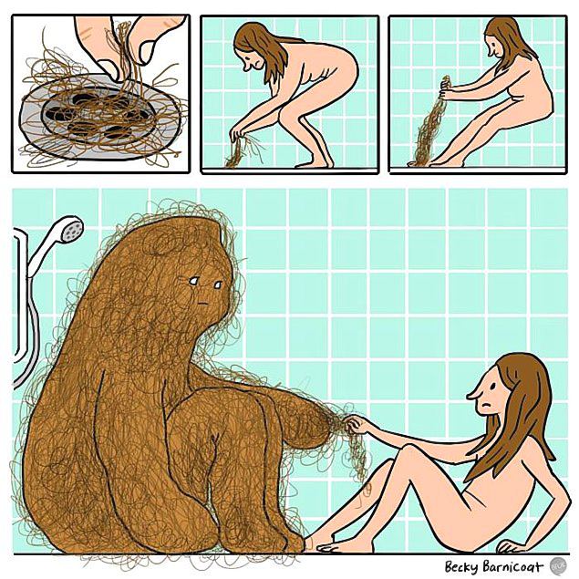 Жизненные комиксы о вечной женской проблеме — волосах. ФОТО