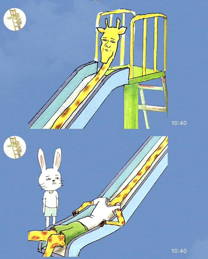 Забавные иллюстрации о повседневной жизни жирафа от японского художника Кейго