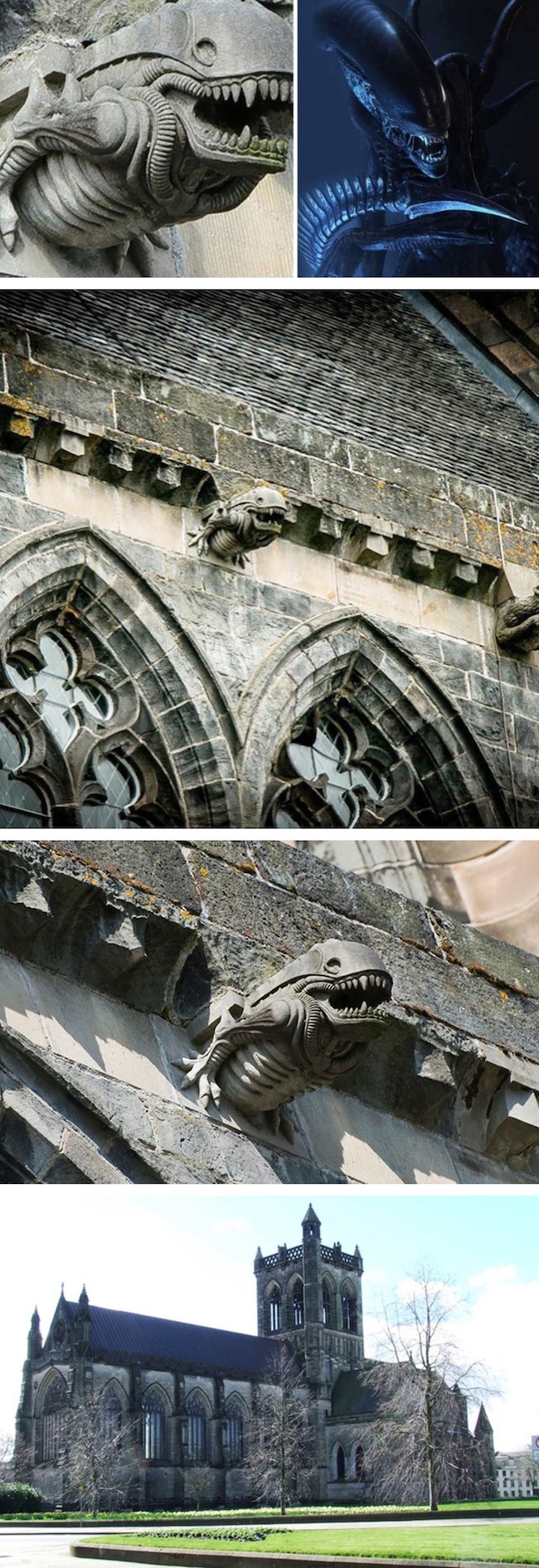 Настоятель аббатства XII века рассказал, как на фасаде храма оказался ксеноморф из фильма «Чужой»