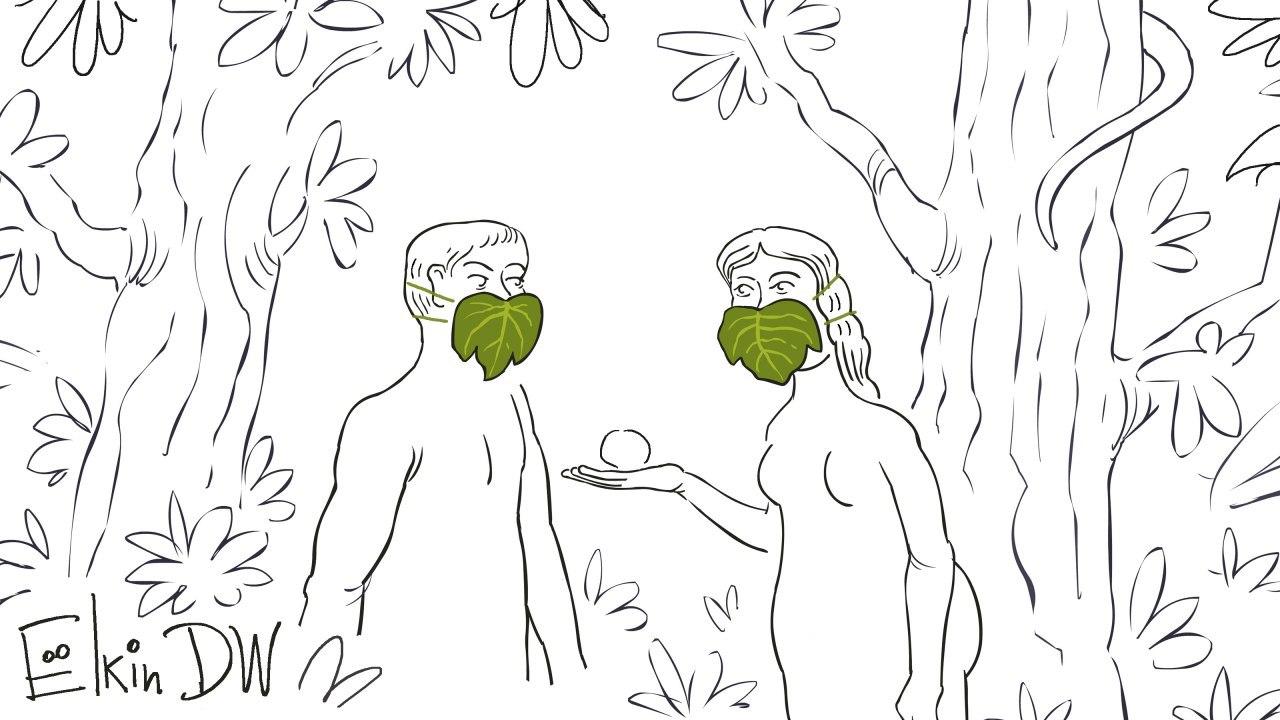 Панику вокруг коронавируса высмеяли карикатурой с Адамом и Евой. ФОТО
