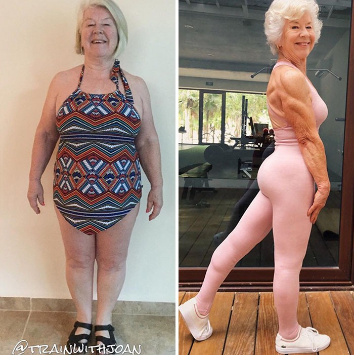 Никогда не поздно: 73-летняя женщина удивительно преобразилась благодаря тренировкам. ФОТО