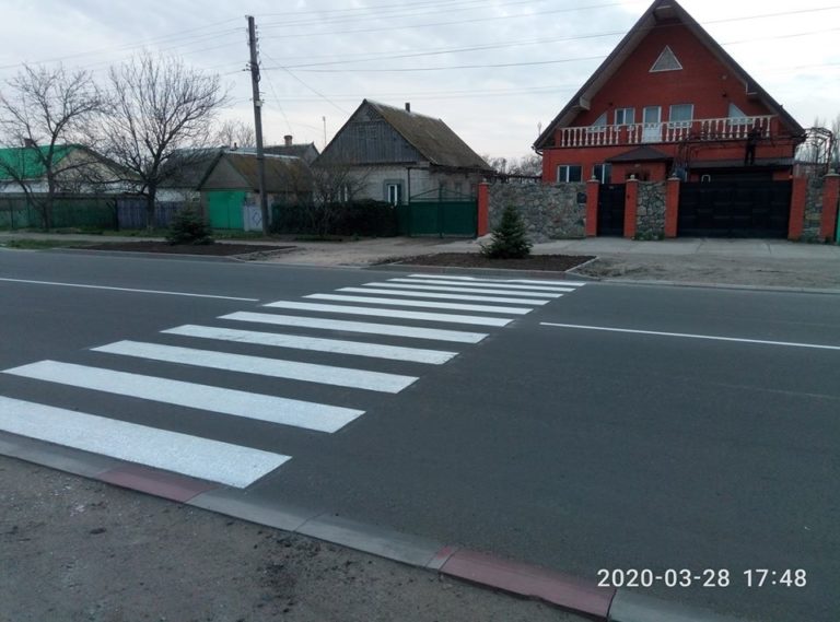 “Зебра” в клумбе: в Запорожской области нанесли странную дорожную разметку. ФОТО