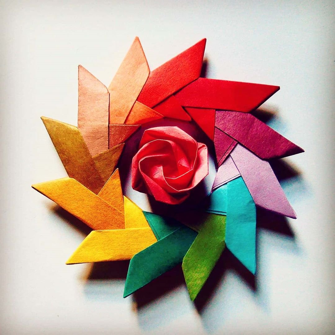 Яркие градиентные оригами от Джуэл Каватаки