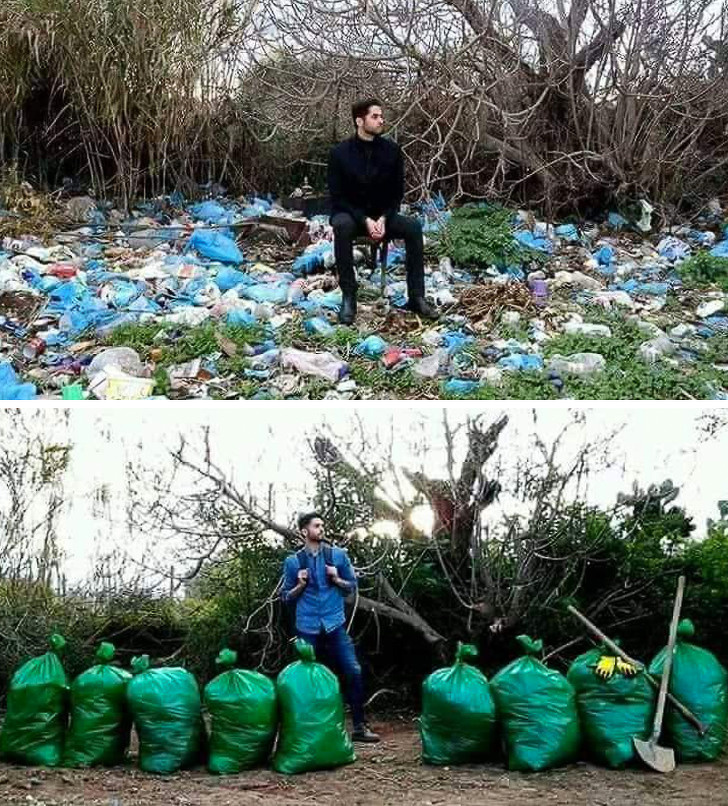 Мужчина вдохновил тысячи людей собирать мусор на улице по всему миру. ФОТО