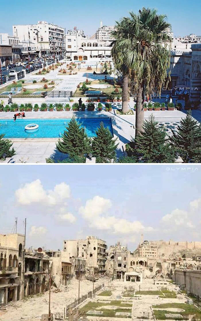 Снимки До и После, показывающие разрушительную силу войны. ФОТО