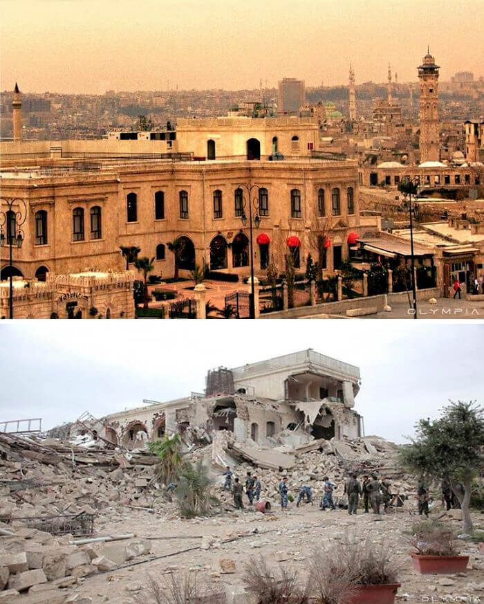 Снимки До и После, показывающие разрушительную силу войны. ФОТО