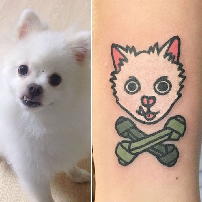 Мультяшные татуировки домашних животных от Jiran